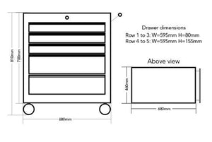 TATTOO 5 DRAW ROLLER WORKSTATION