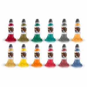 J. ACKERMAN SERIAL 12 BOTTLE SET WORLD FAMOUS INK - 1OZ