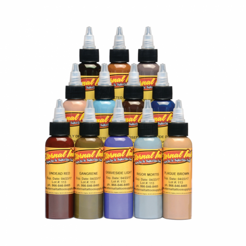 Complete Set of 12 Eternal Ink Zombie Colours 30ml (1oz) - Ink Stop Consumables